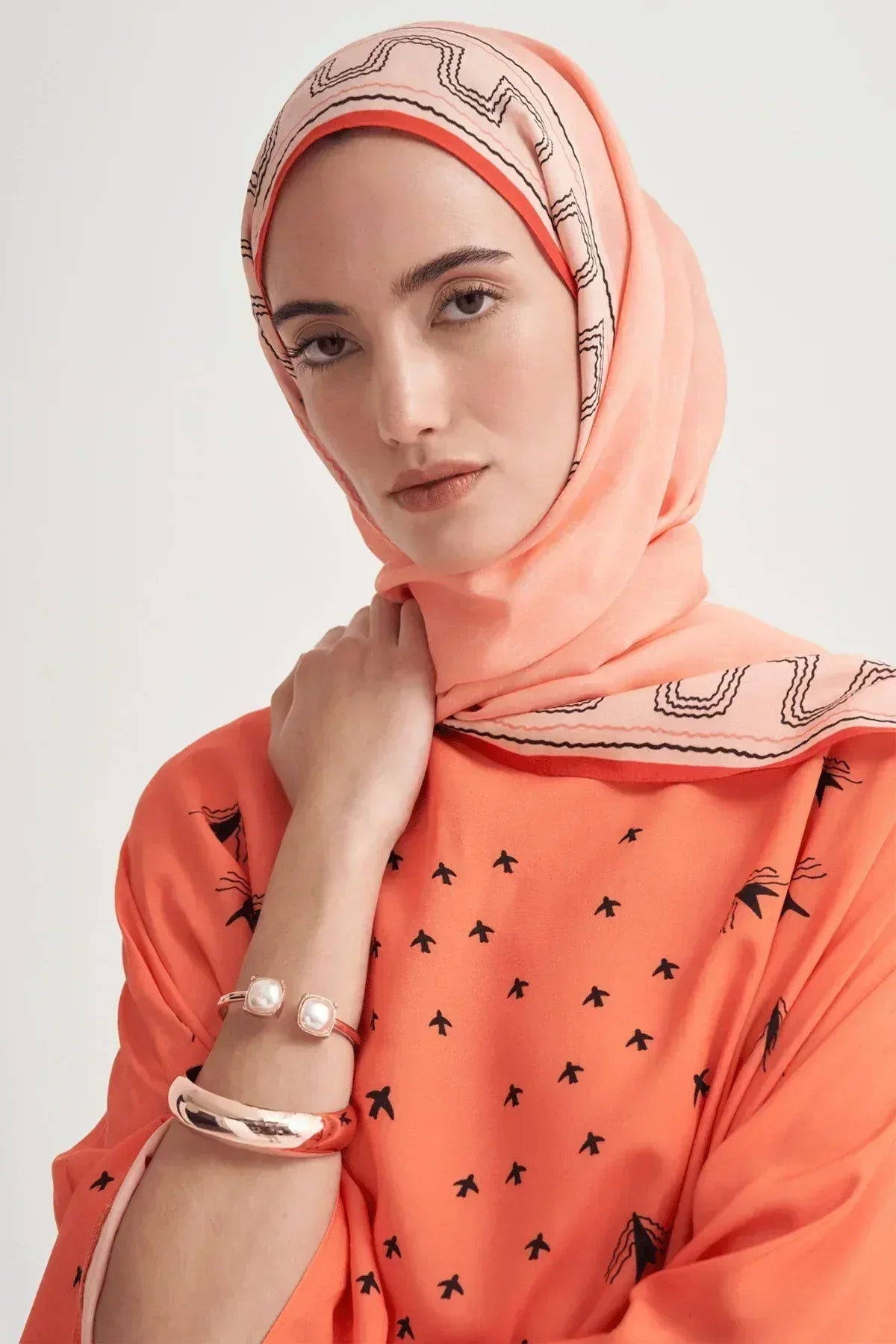 rosmina-monogram-viscose-scarf-cream-4497 - Carell Hijab