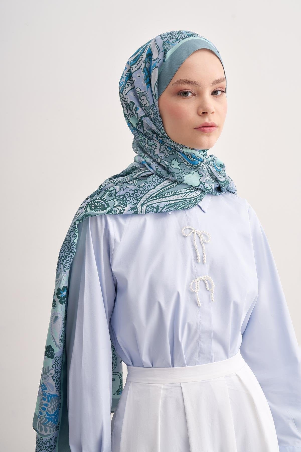 Royal Vela Viscose Scarf Ocean Blue