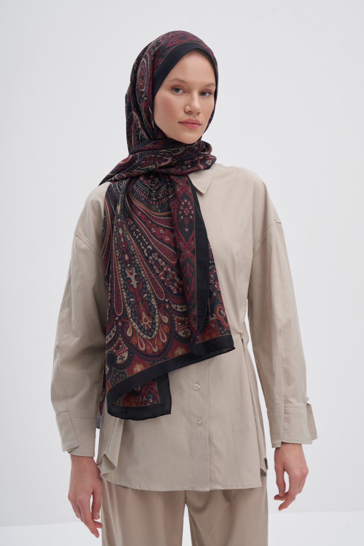 Saphire Early Silk Scarf  Dark
