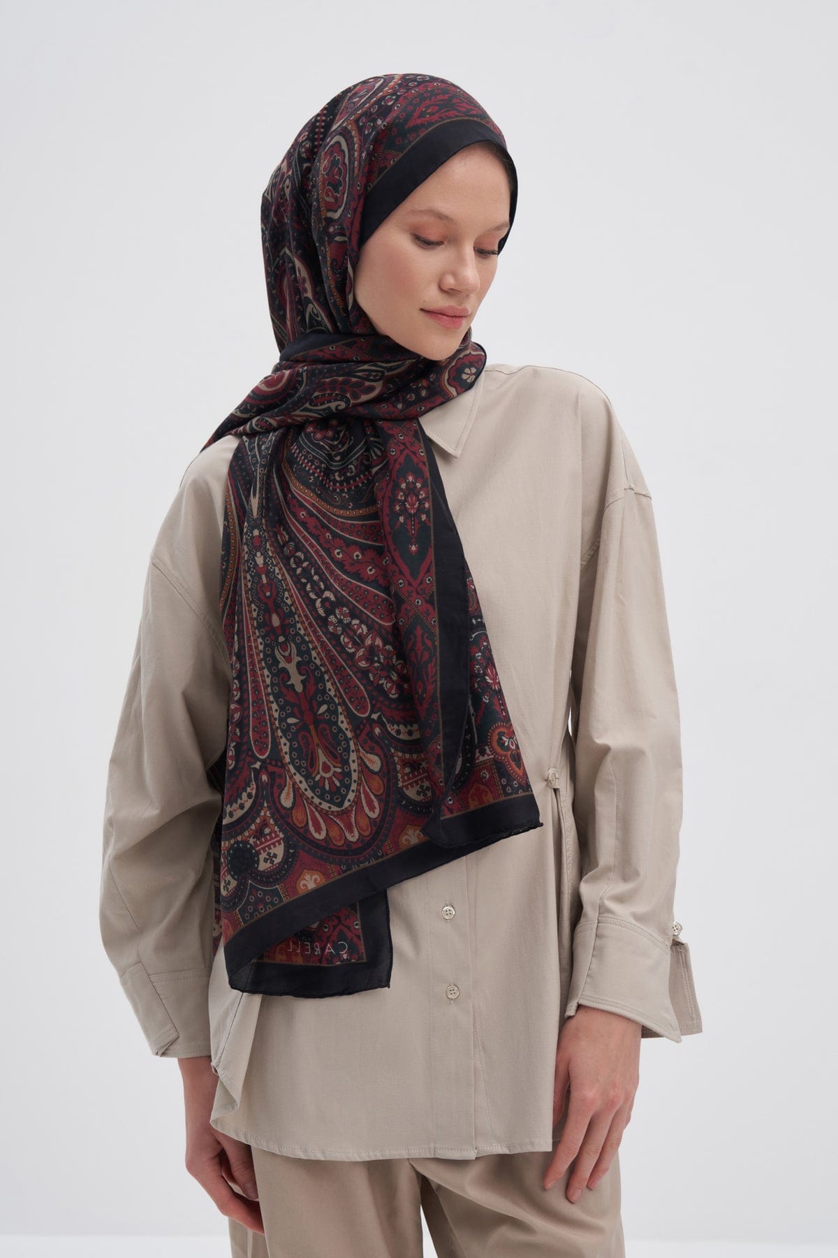 Saphire Early Silk Scarf  Dark