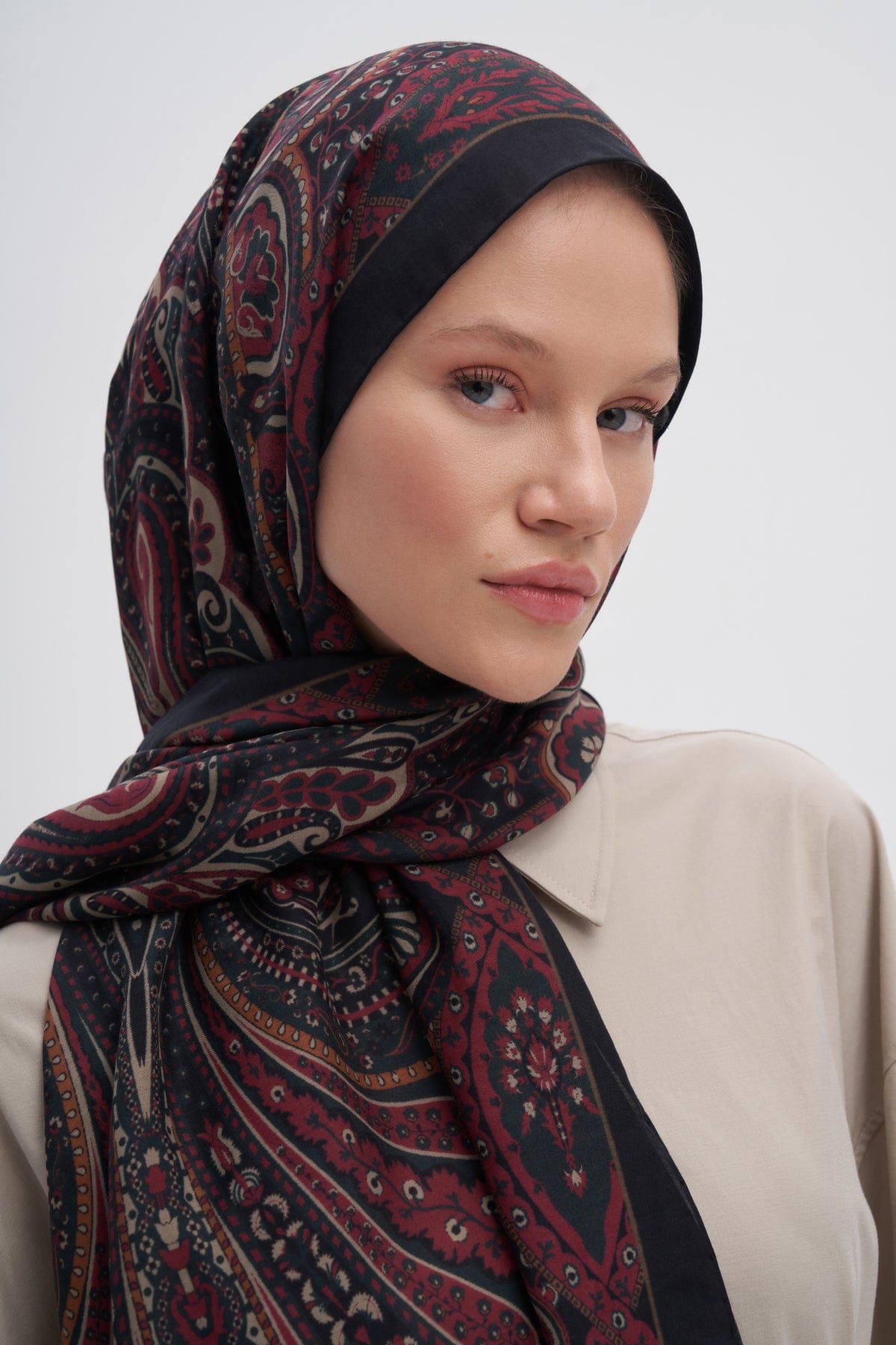 Saphire Early Silk Scarf  Dark