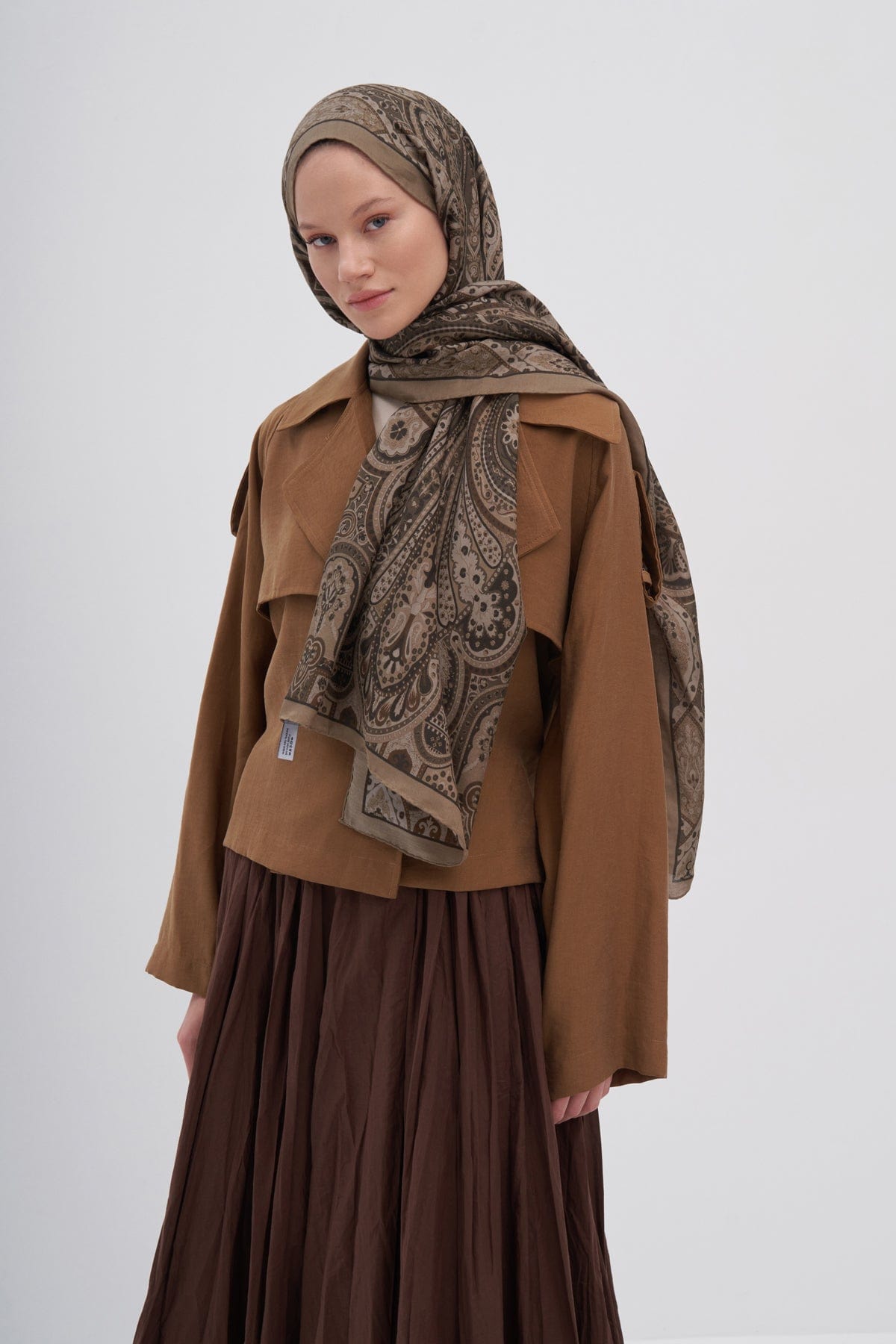 Saphire Early Silk Scarf  Mink