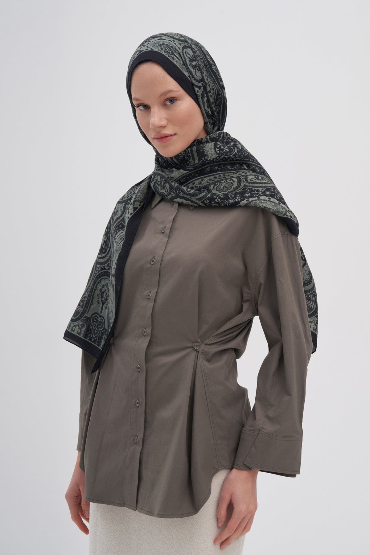Saphire Early Silk Scarf Soft Green