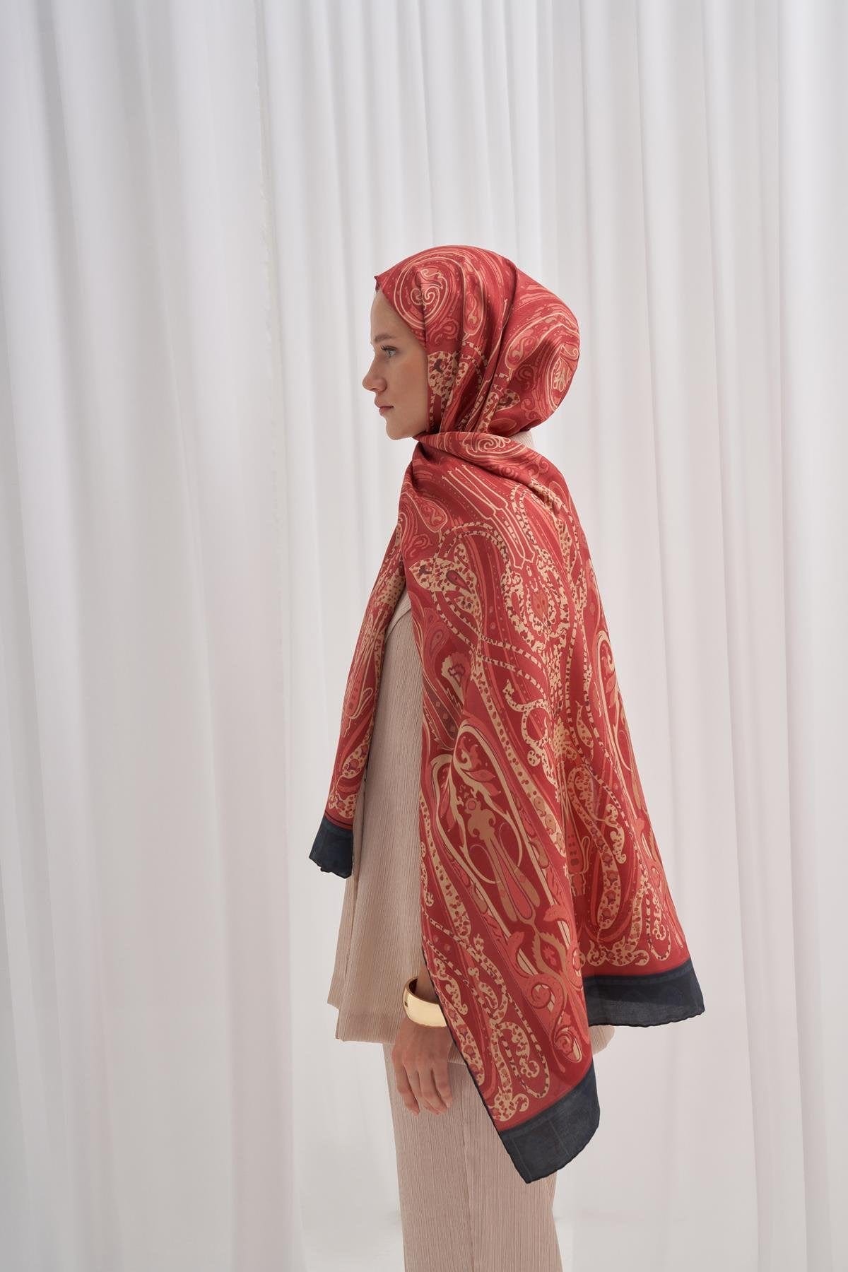 Scarlet Burgundy Comfy Silk Scarf