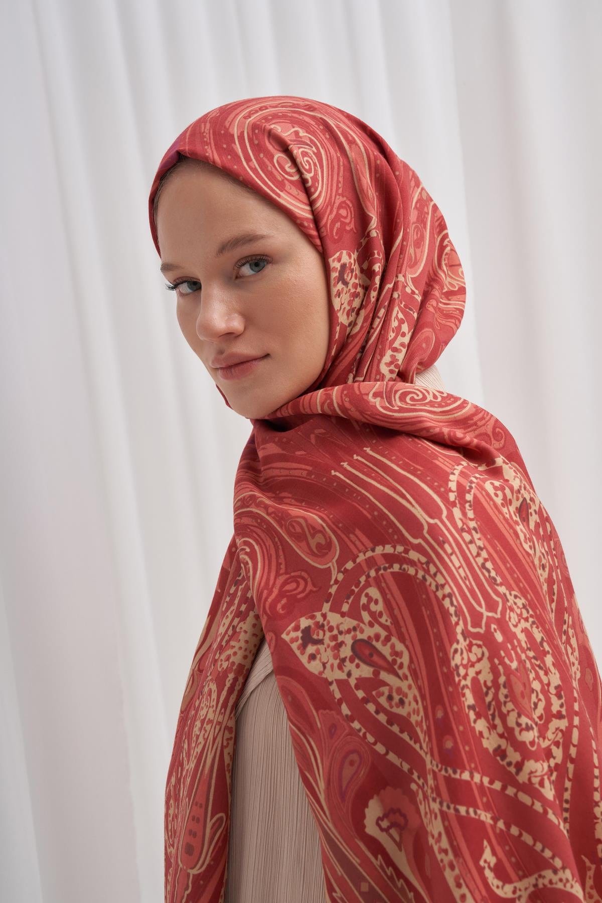 Scarlet Burgundy Comfy Silk Scarf