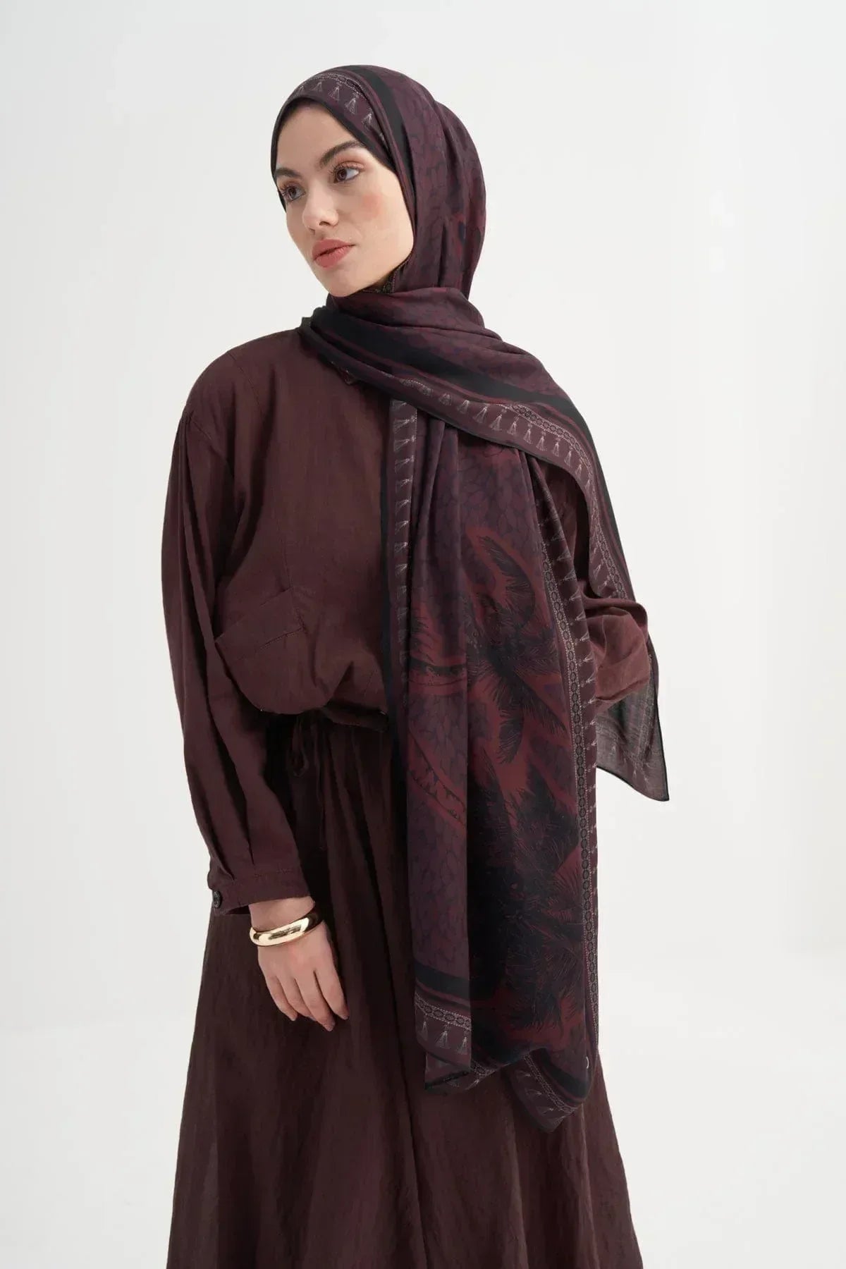 sera-incira-viscose-scarf-burgundy-4637 - Carell Hijab