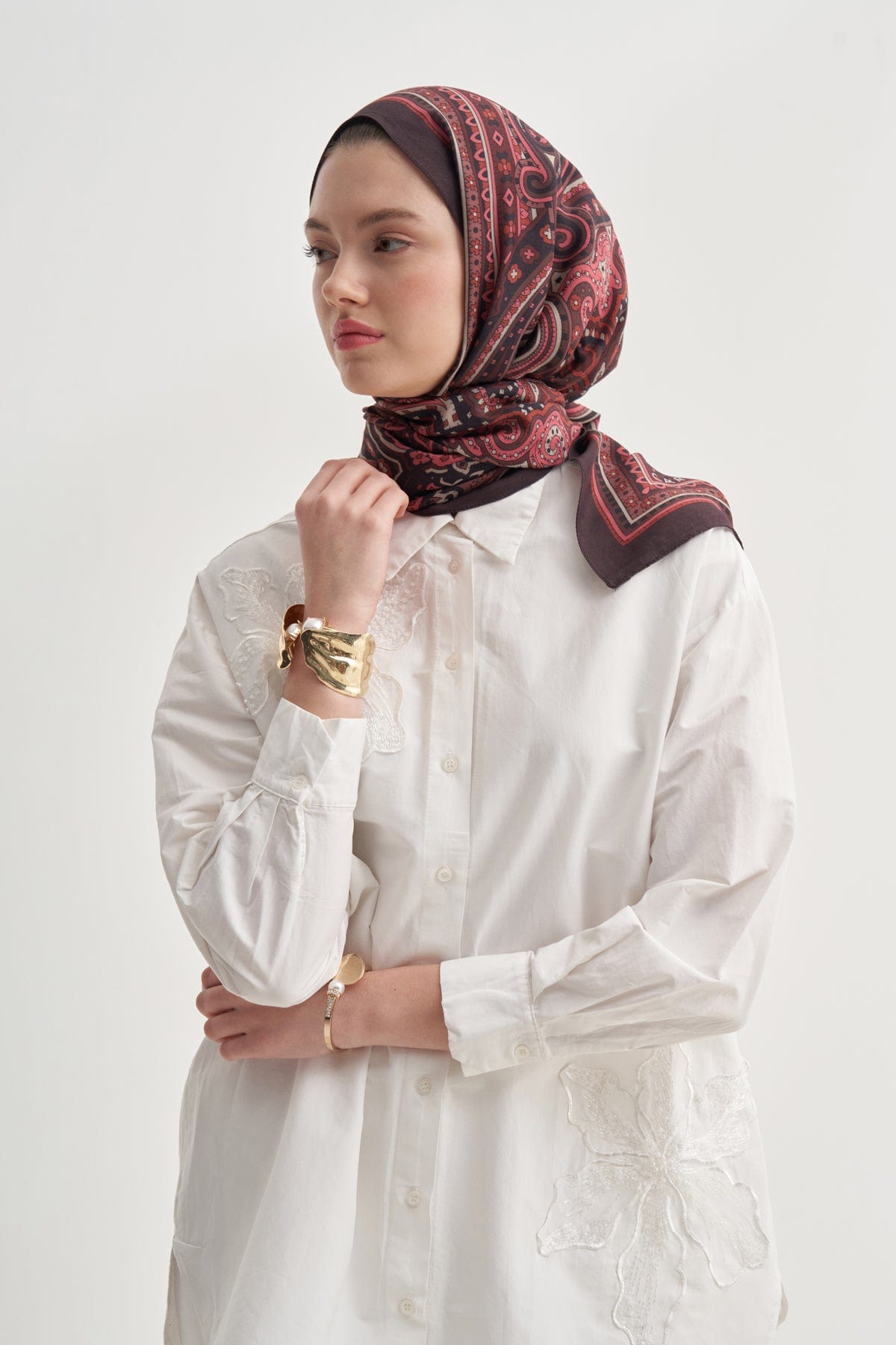 Sienna Nilla Cotton Scarf Burgundy