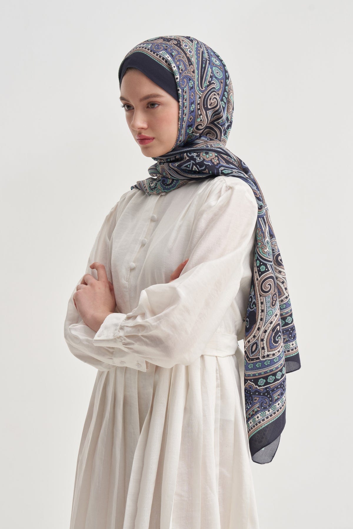 Sienna Nilla Cotton Scarf Deep Blue