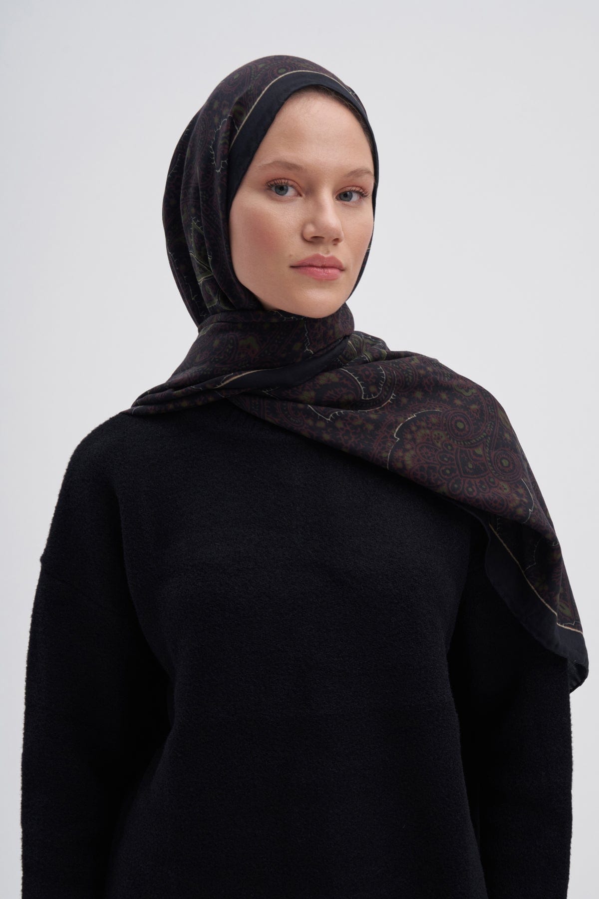 Sky Dark Early Silk Scarf