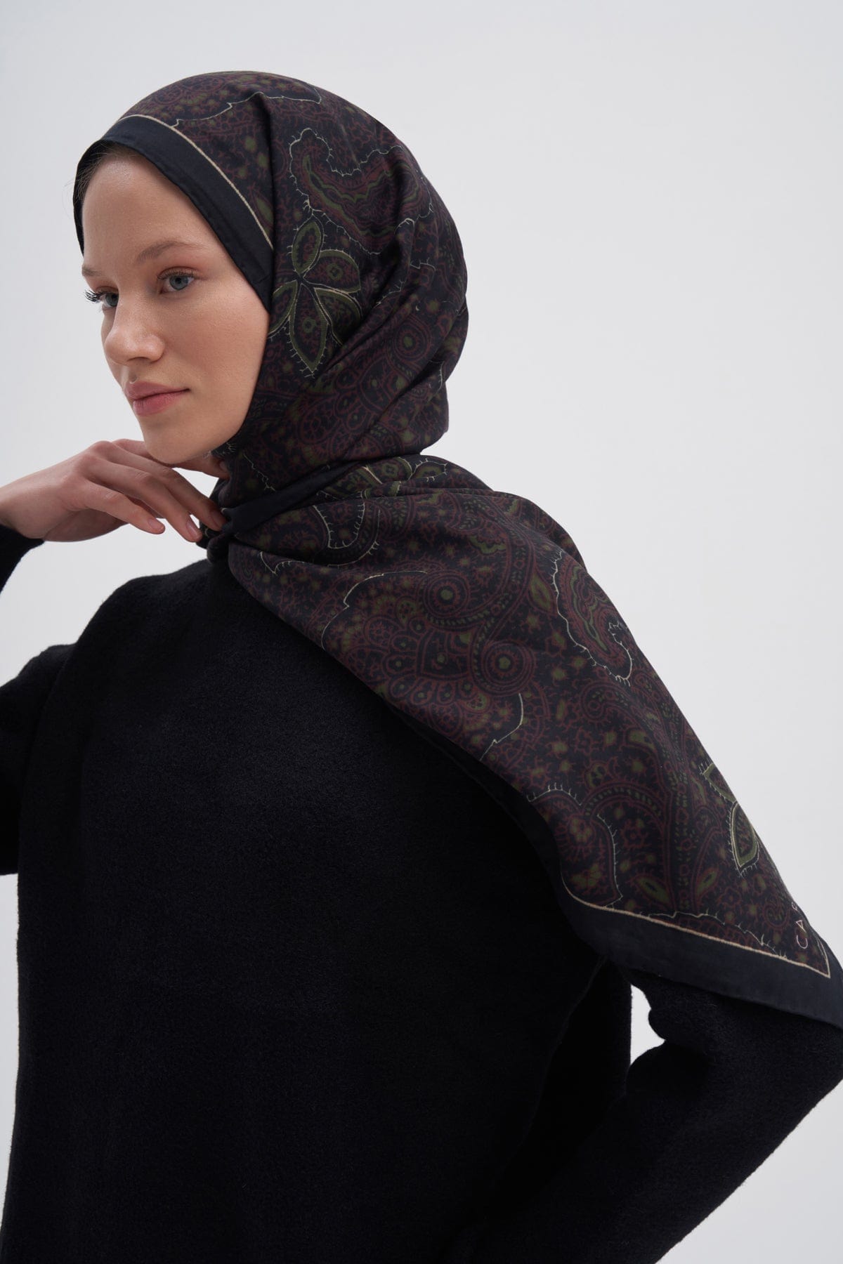 Sky Dark Early Silk Scarf