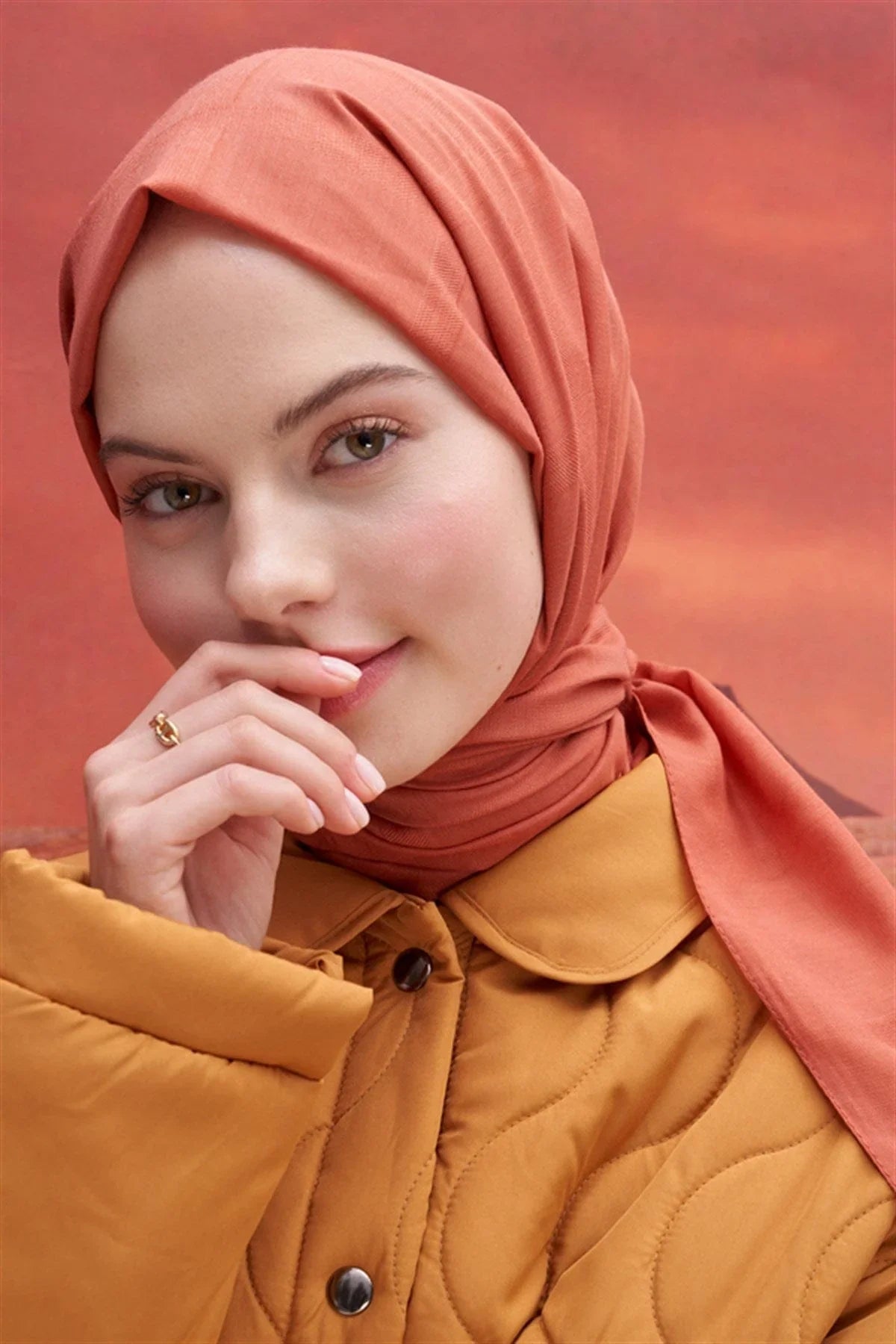 Square Patterned Modal Jacquard Scarf Tile