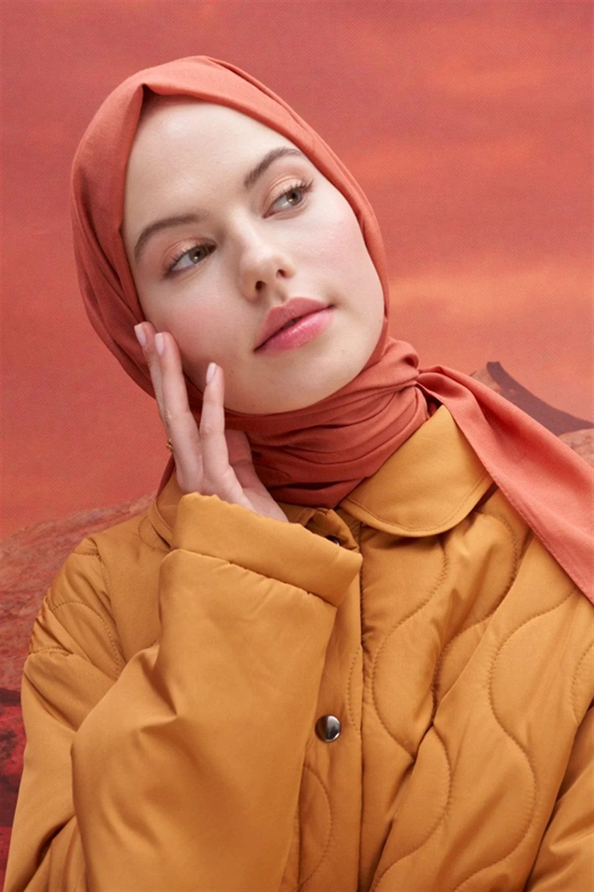 Square Patterned Modal Jacquard Scarf Tile
