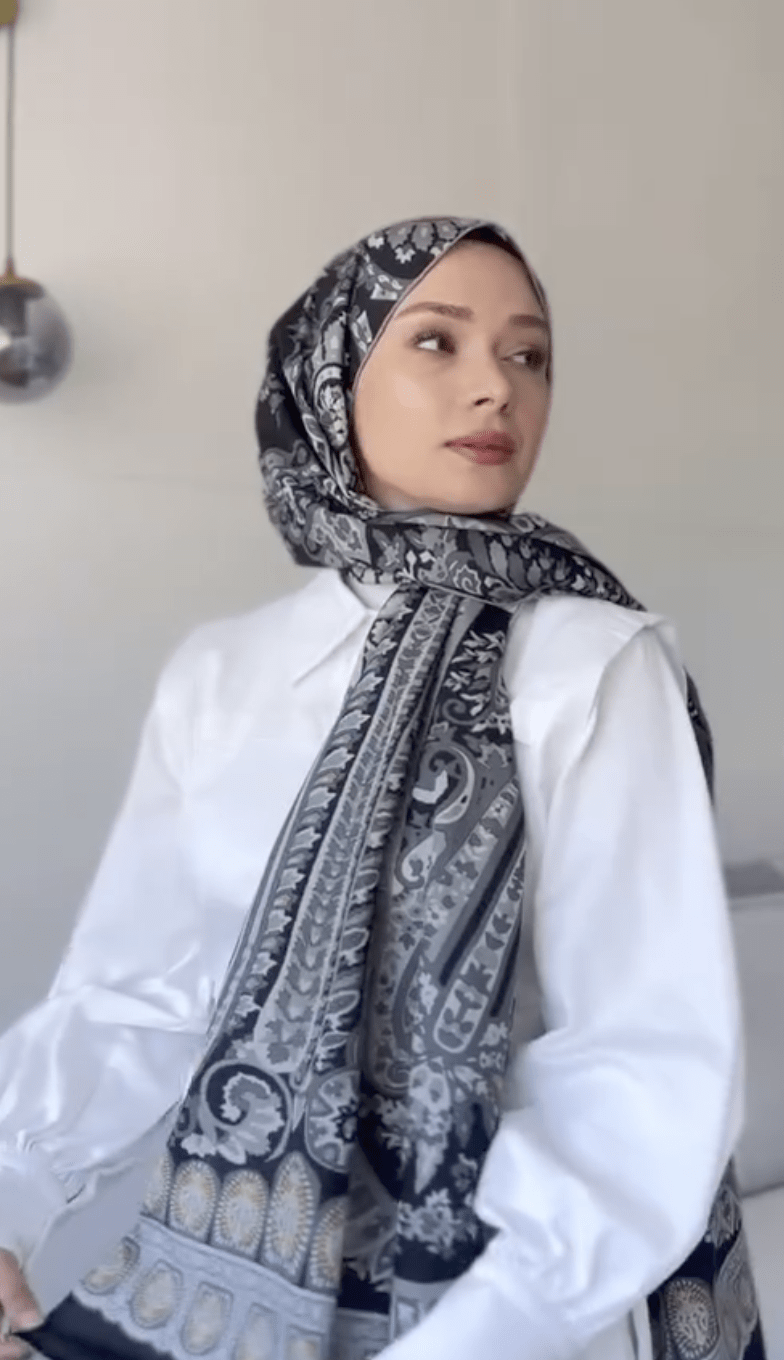 Suheda's Choice Bohemian Comfy Silk Scarf Black