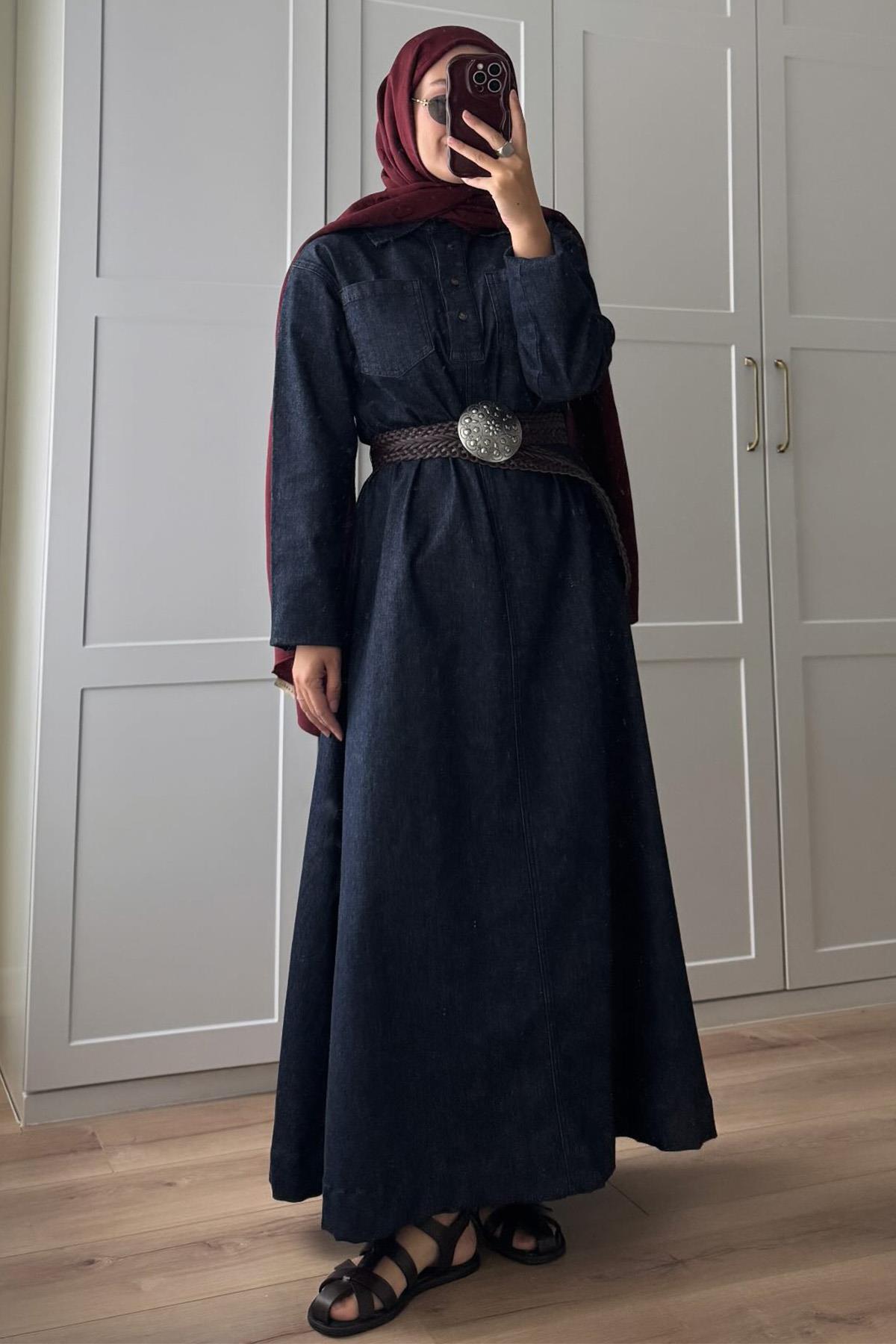 Suheda's Choice: Liz Long Denim Dress Dark Blue