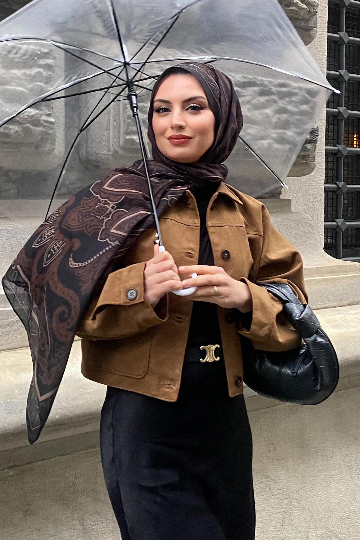 Sumeyye Terzi's Choice: Vintage Nilla Cotton Scarf Dark Brown