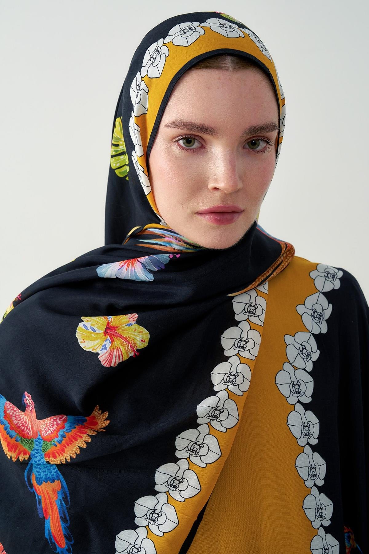 Sunshine Monogram Viscose Scarf Black