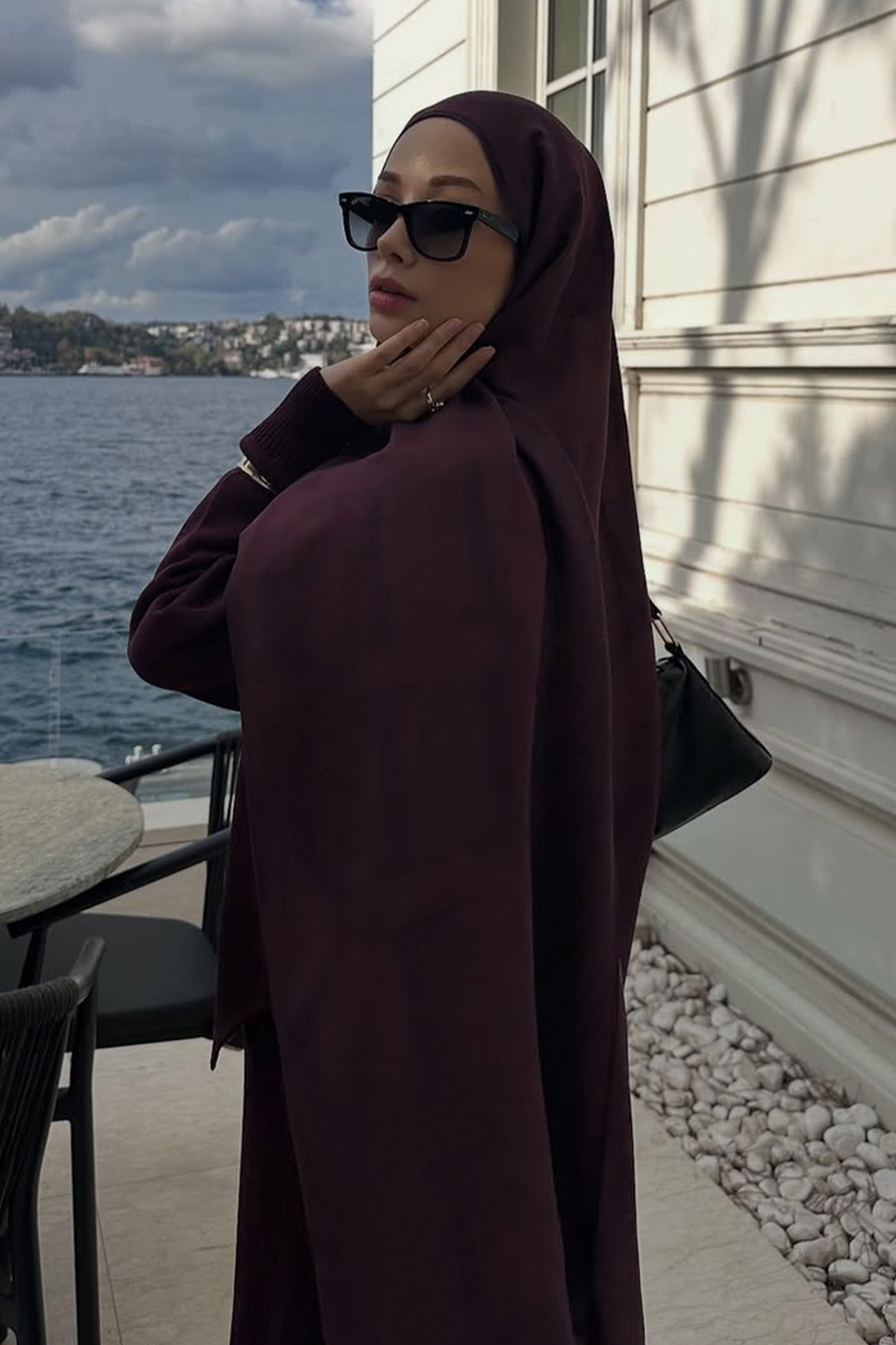 Şuranur Bilgin's Choice: Floral Monogram Viscose Scarf Damson