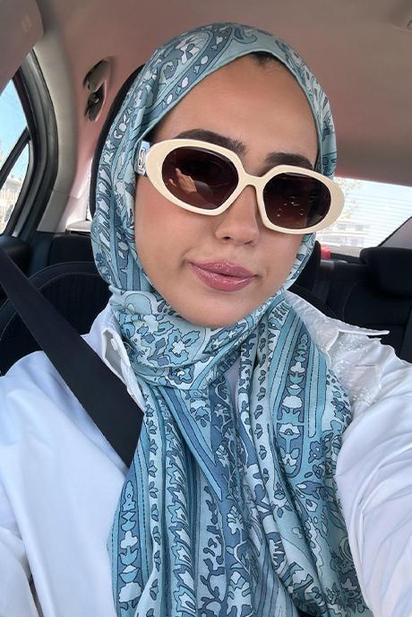 Tuba's Choice Hues Comfy Silk Scarf Blue