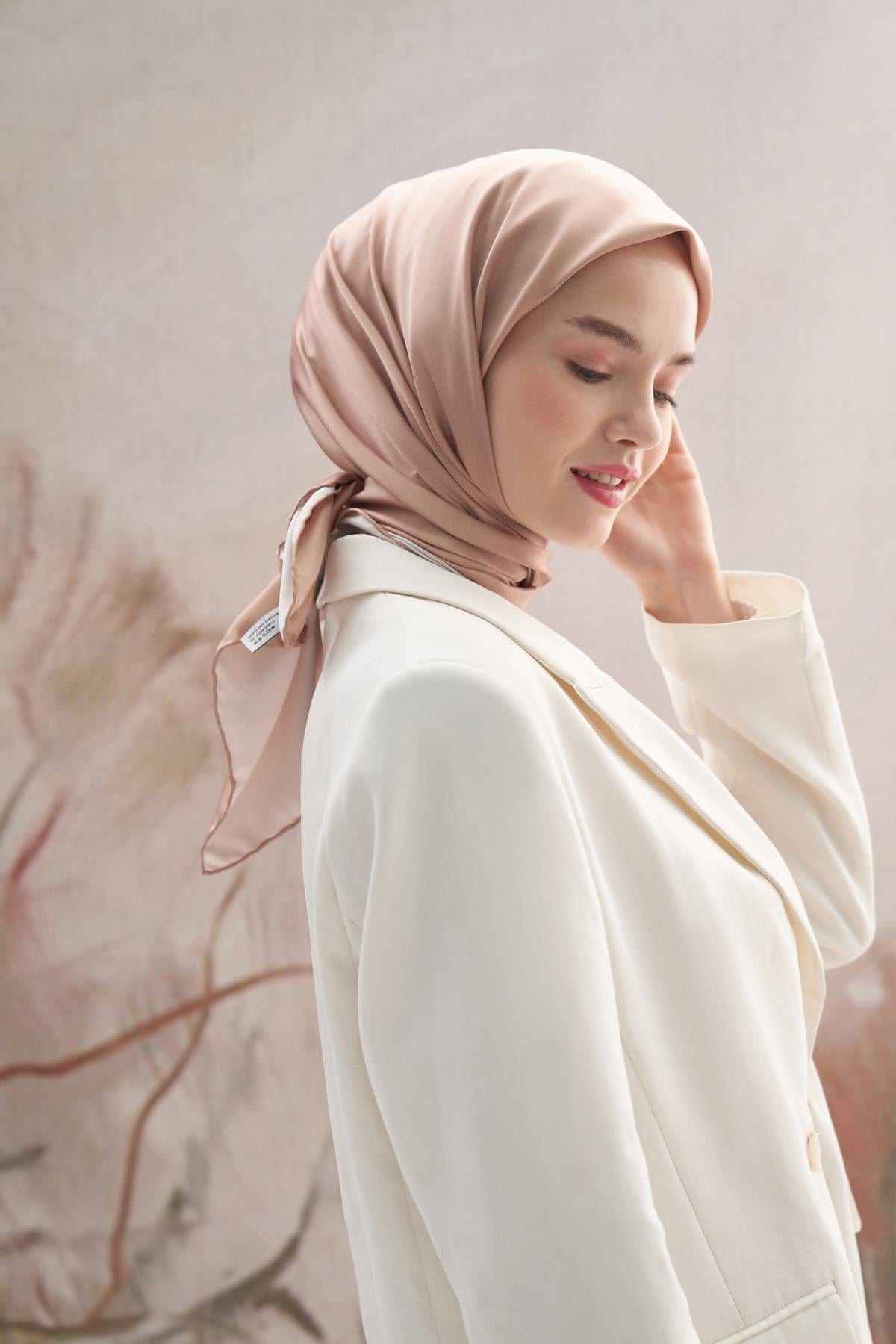 Twill Square Scarf Mink