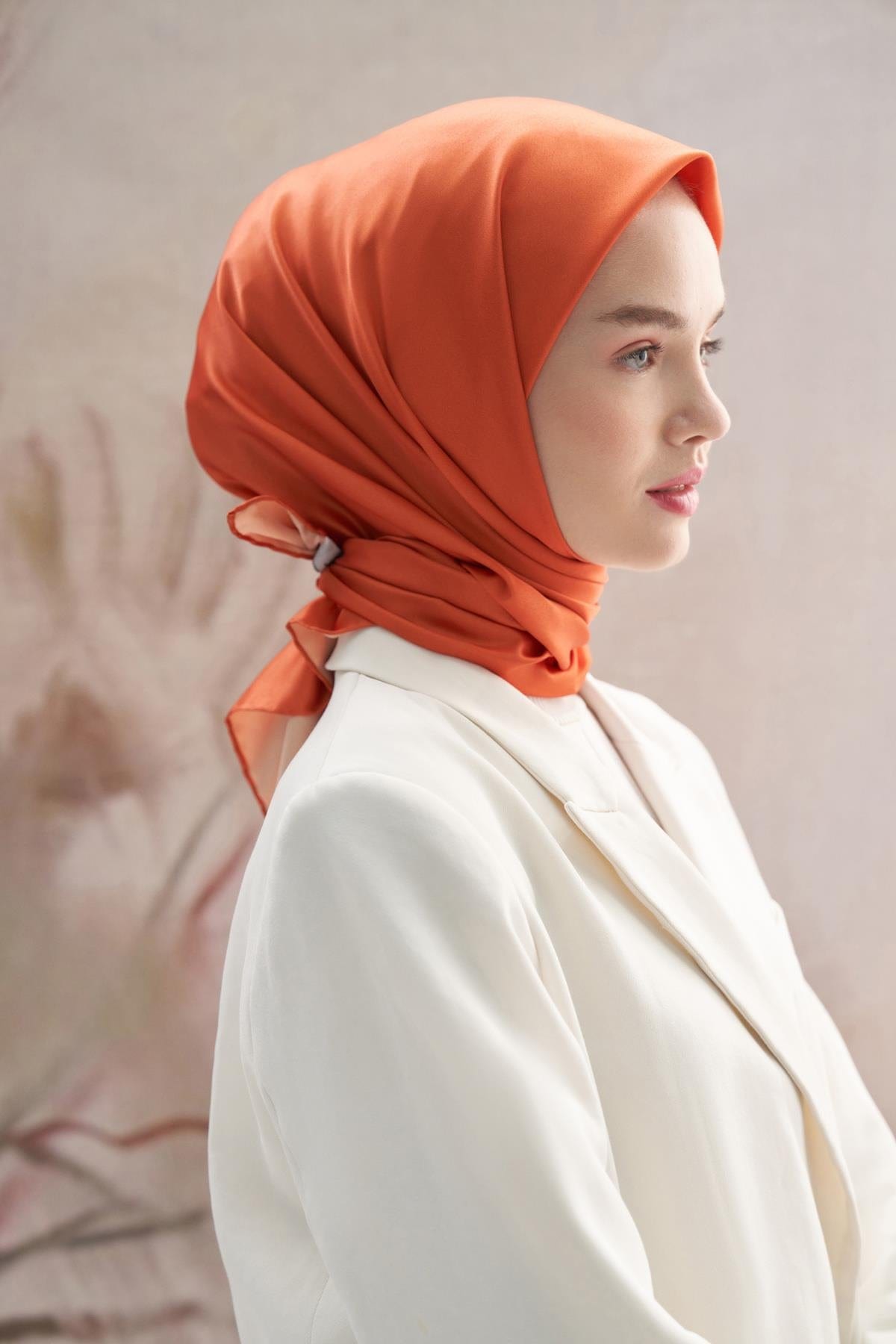 Twill Square Scarf Orange
