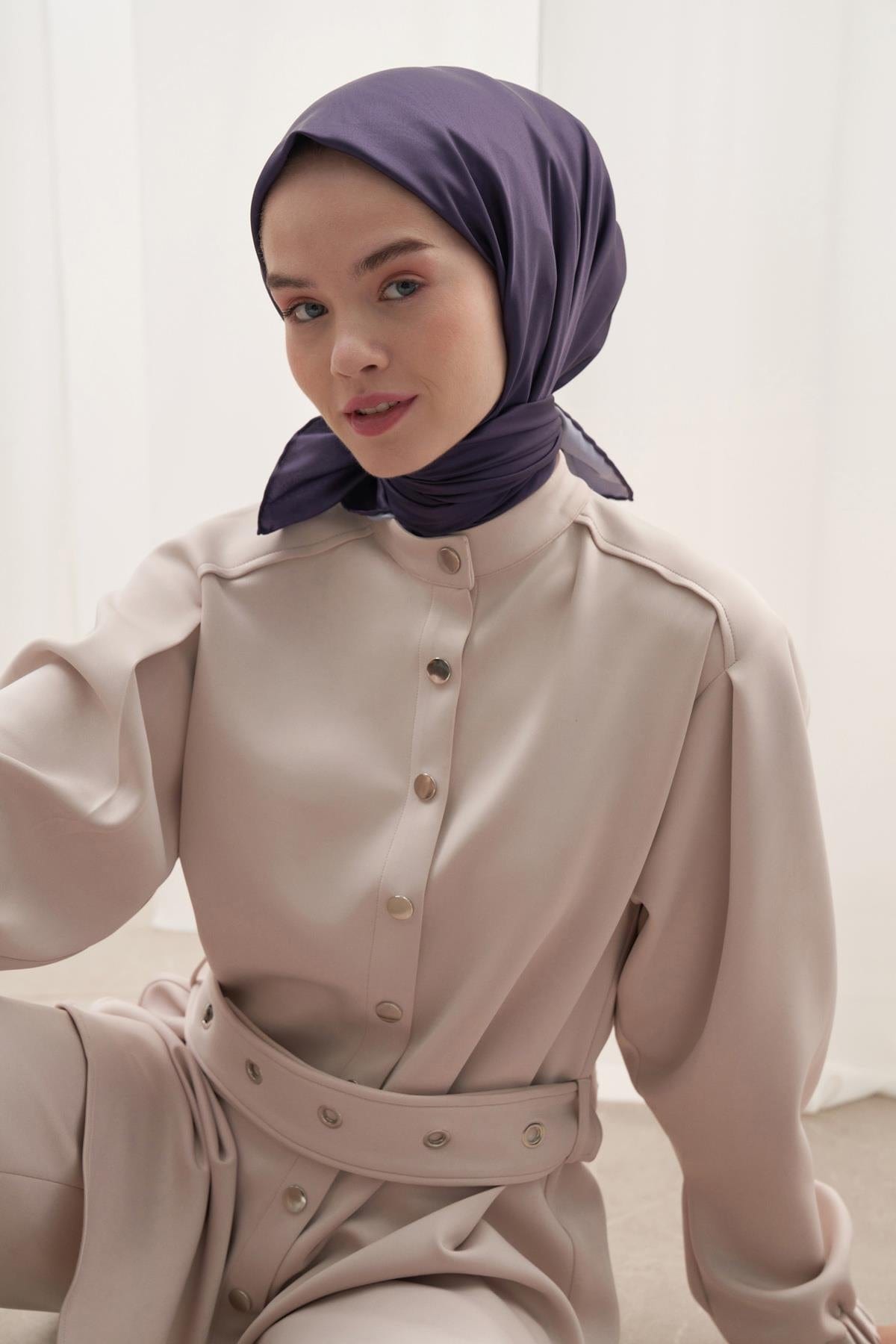 Twill Square Scarf Purple
