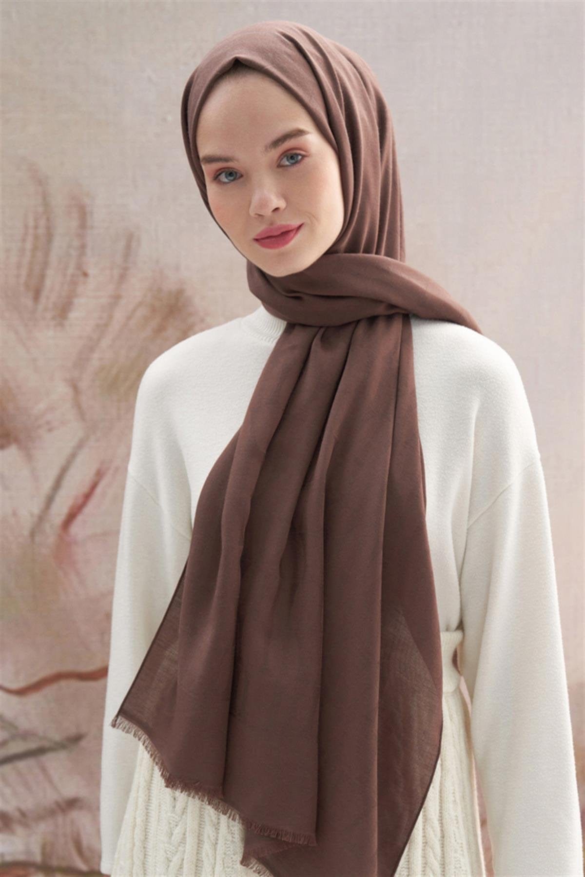 Vence-Double Sided Mio Pattern Scarf Chocolate Coffee
