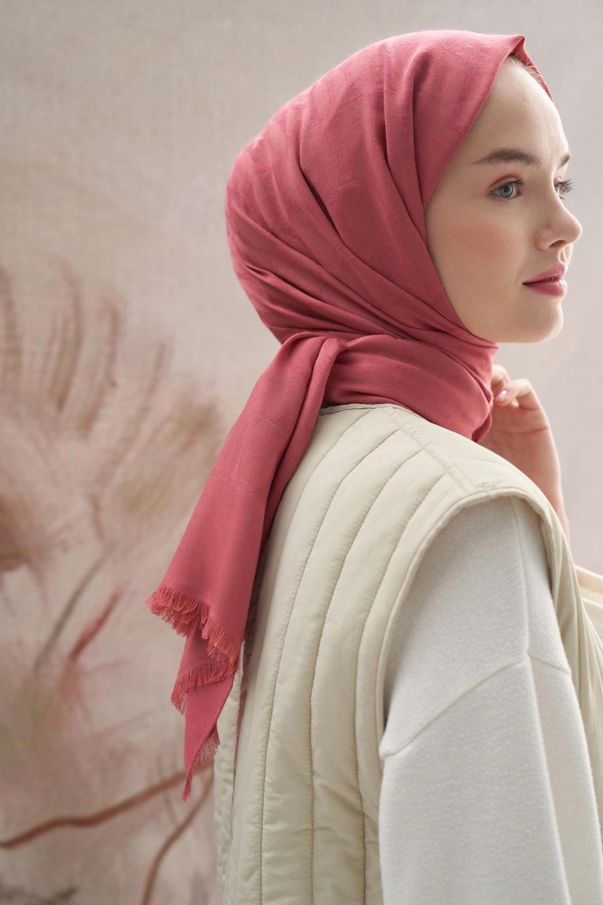 Vence-Double Sided Mio Pattern Scarf Coral
