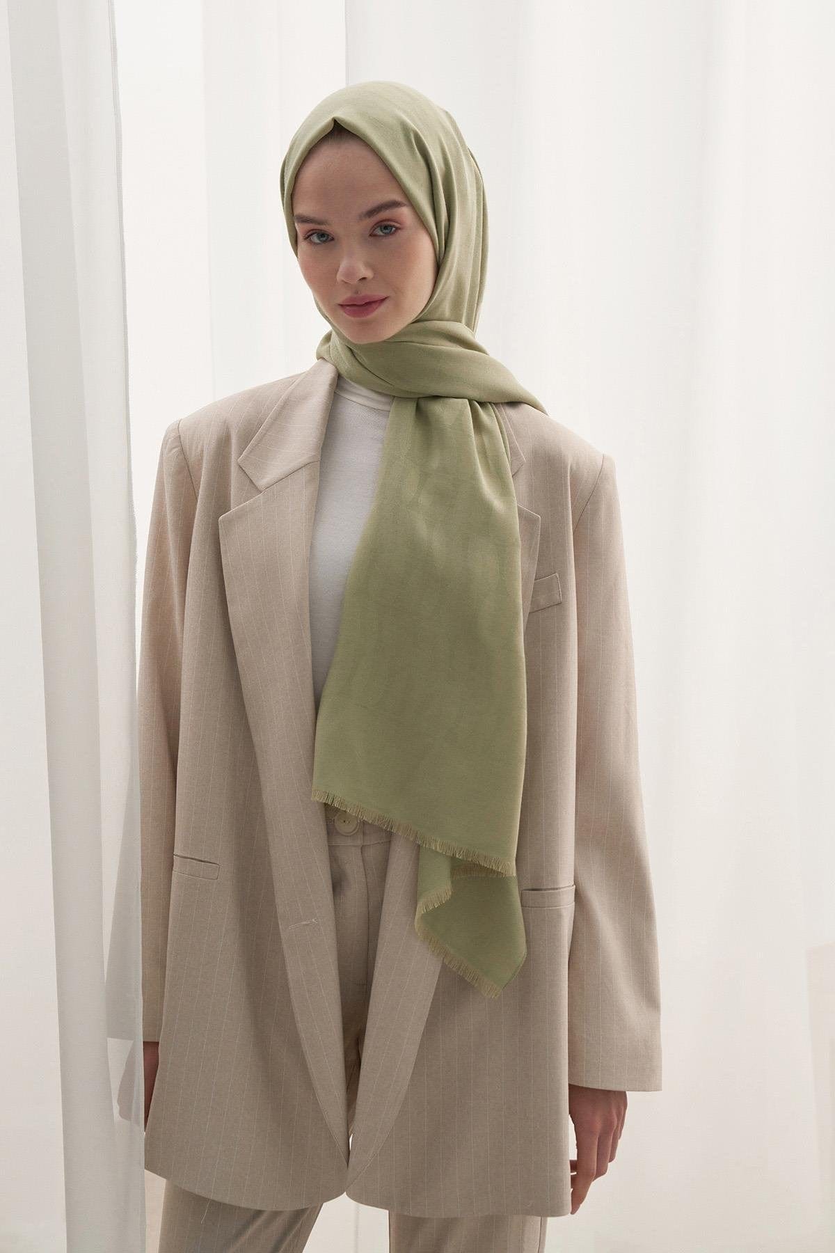 Vence-Double Sided Mio Pattern Scarf Grass Green