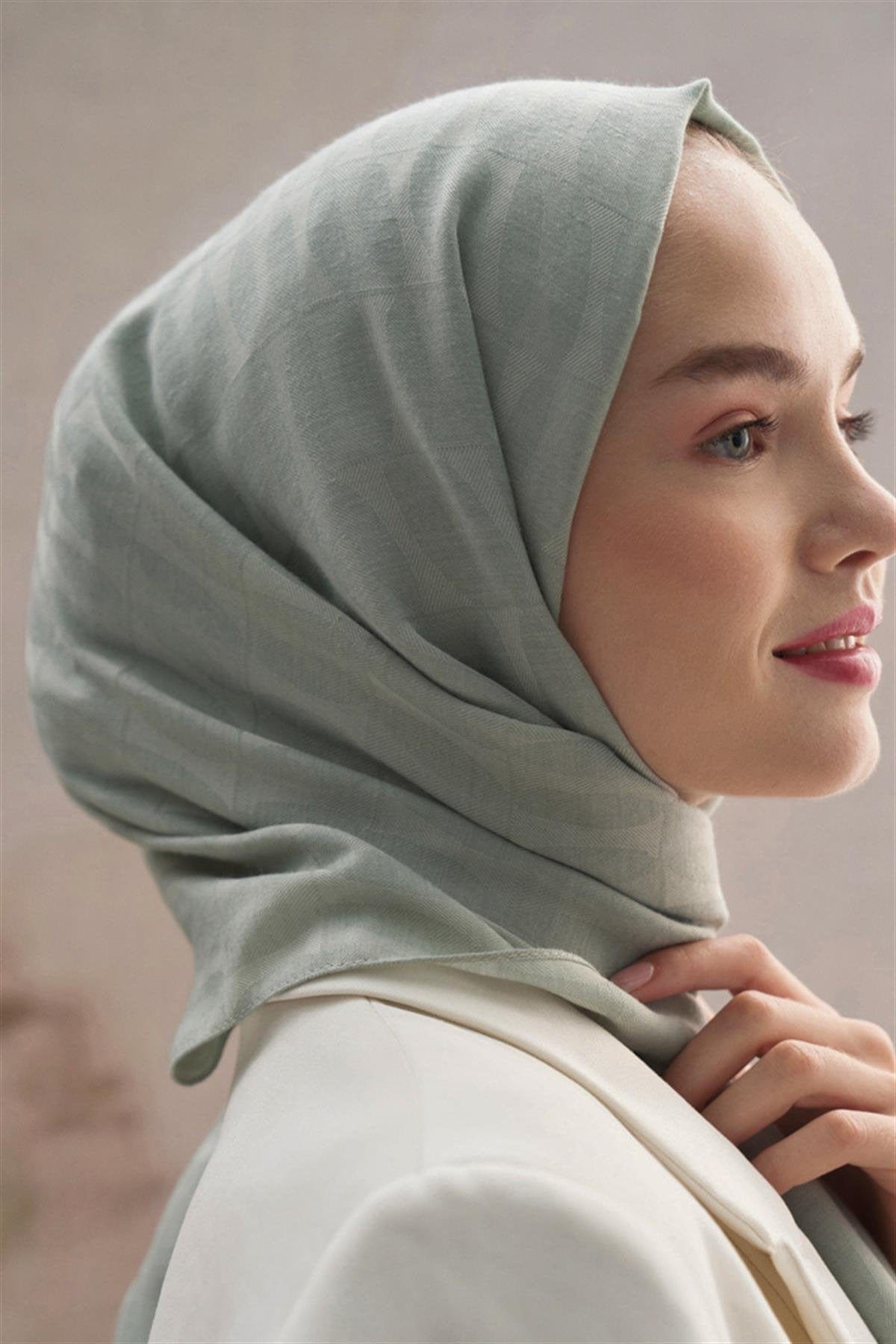 Vence-Double Sided Mio Pattern Scarf Mınt