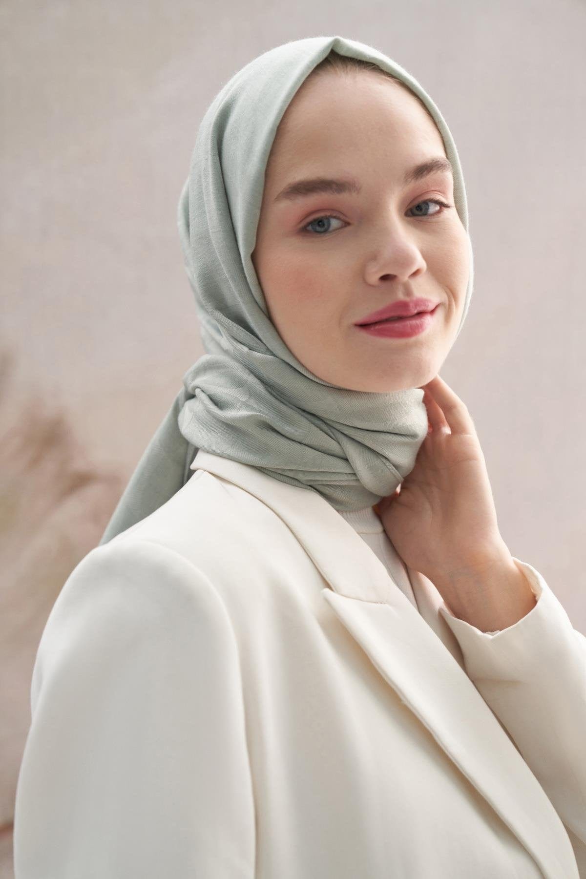 Vence-Double Sided Mio Pattern Scarf Mınt
