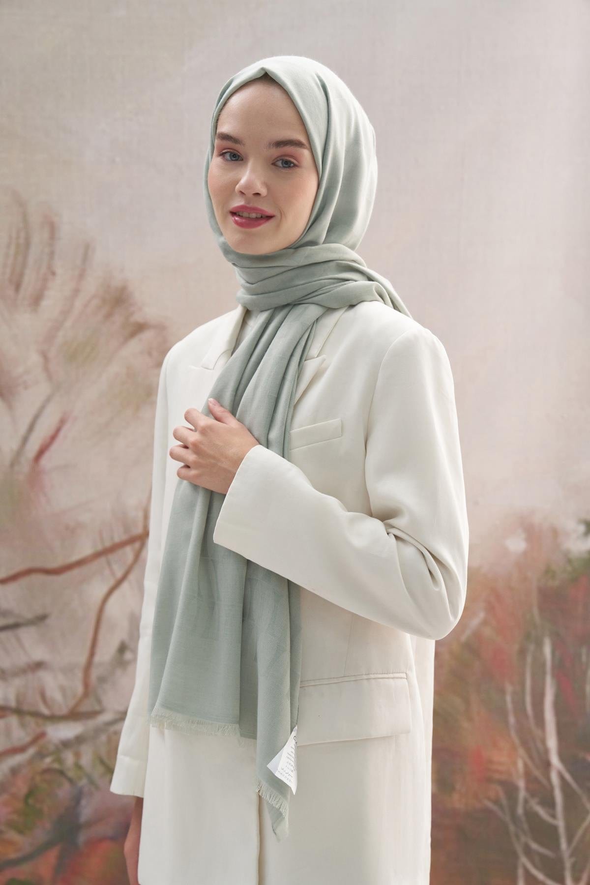 Vence-Double Sided Mio Pattern Scarf Mınt