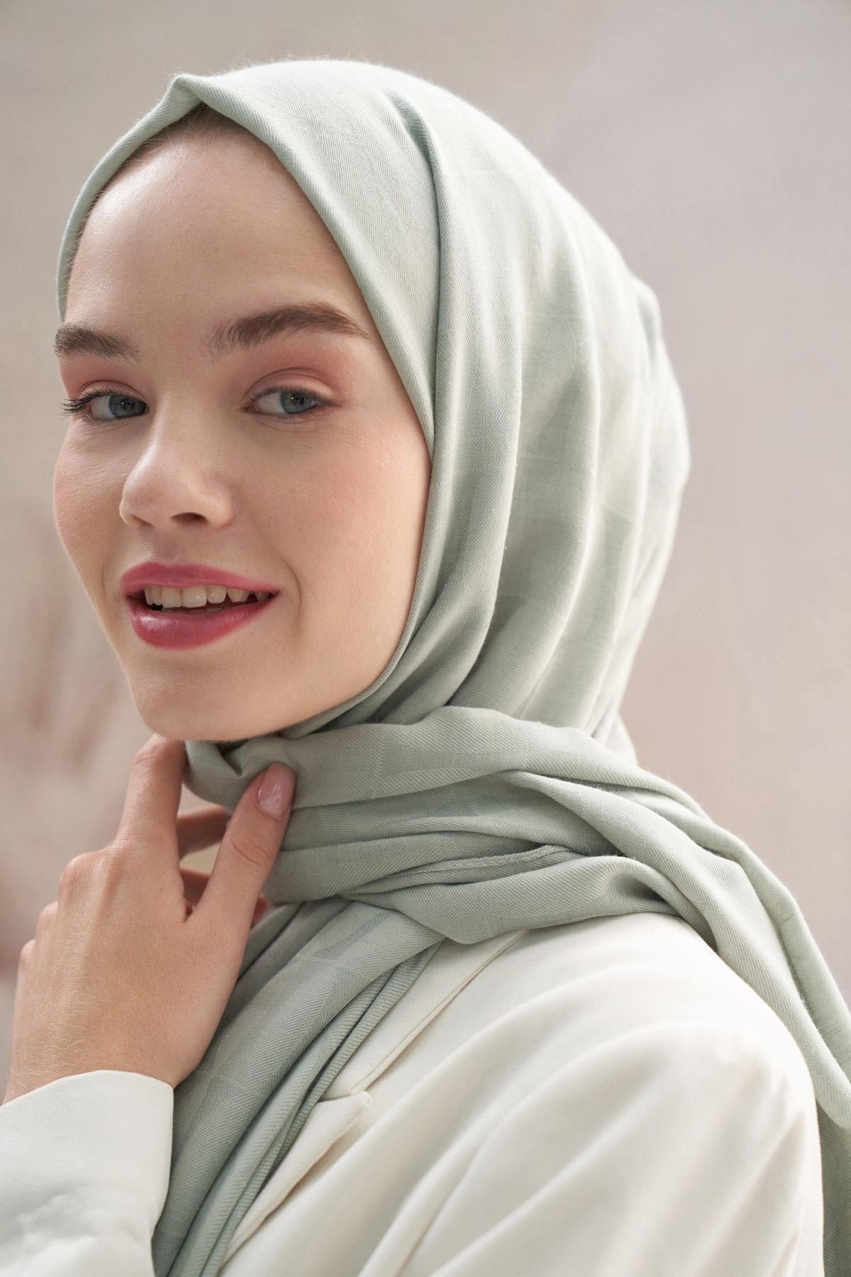 Vence-Double Sided Mio Pattern Scarf Mınt