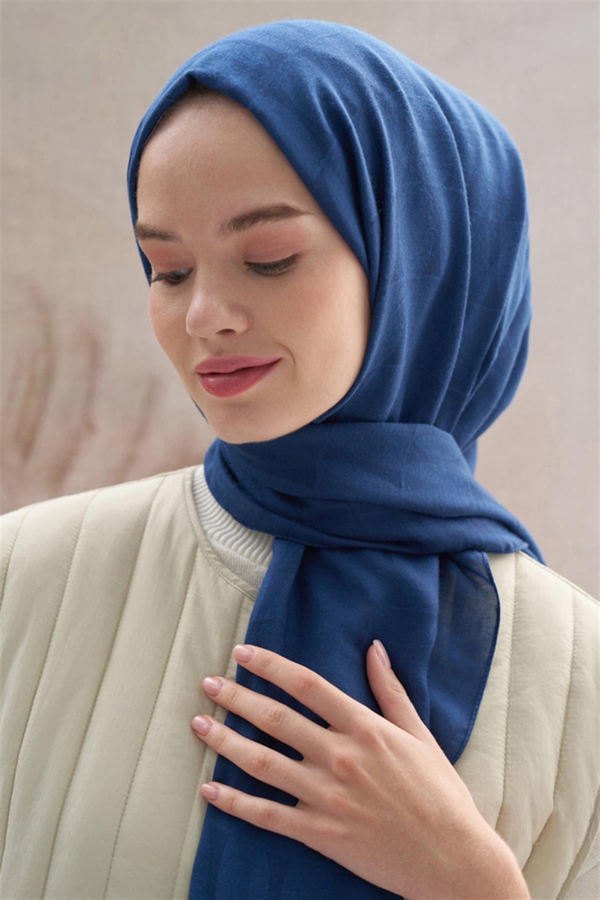 Vence-Double Sided Mio Pattern Scarf Petrol Blue