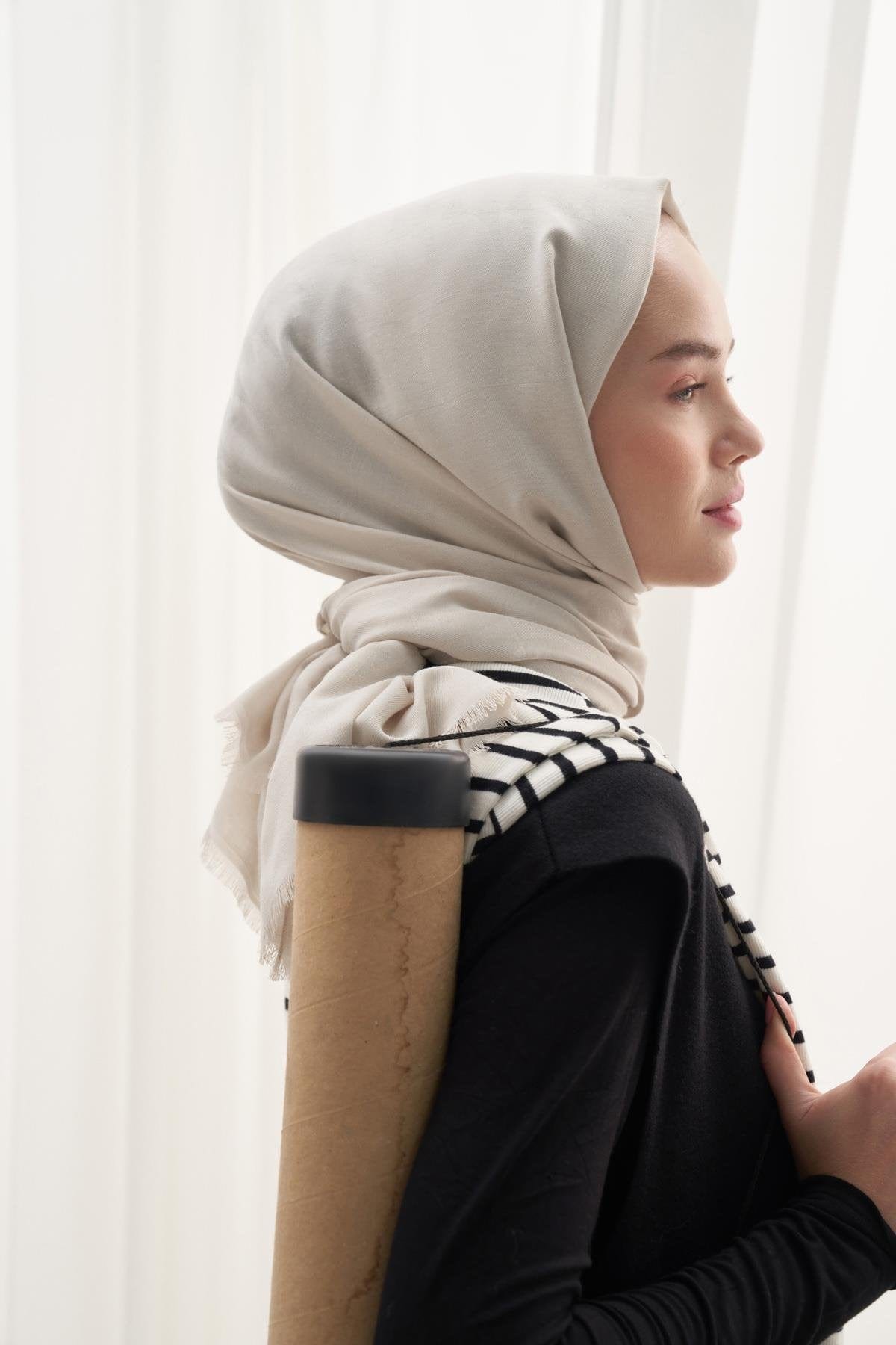 Vence-Double Sided Mio Pattern Scarf Silver