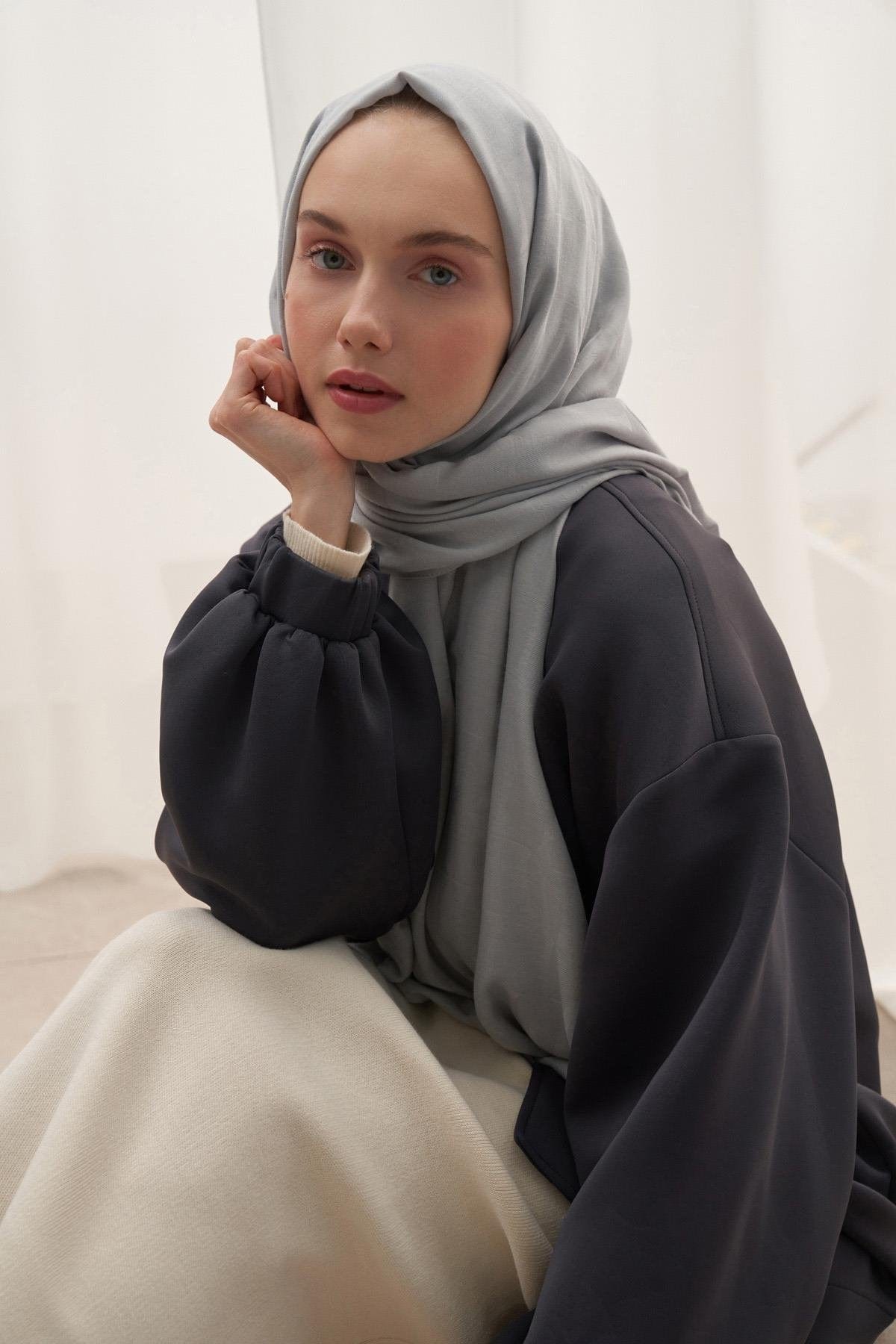 Vence-Double Sided Mio Pattern Scarf Silver Gray