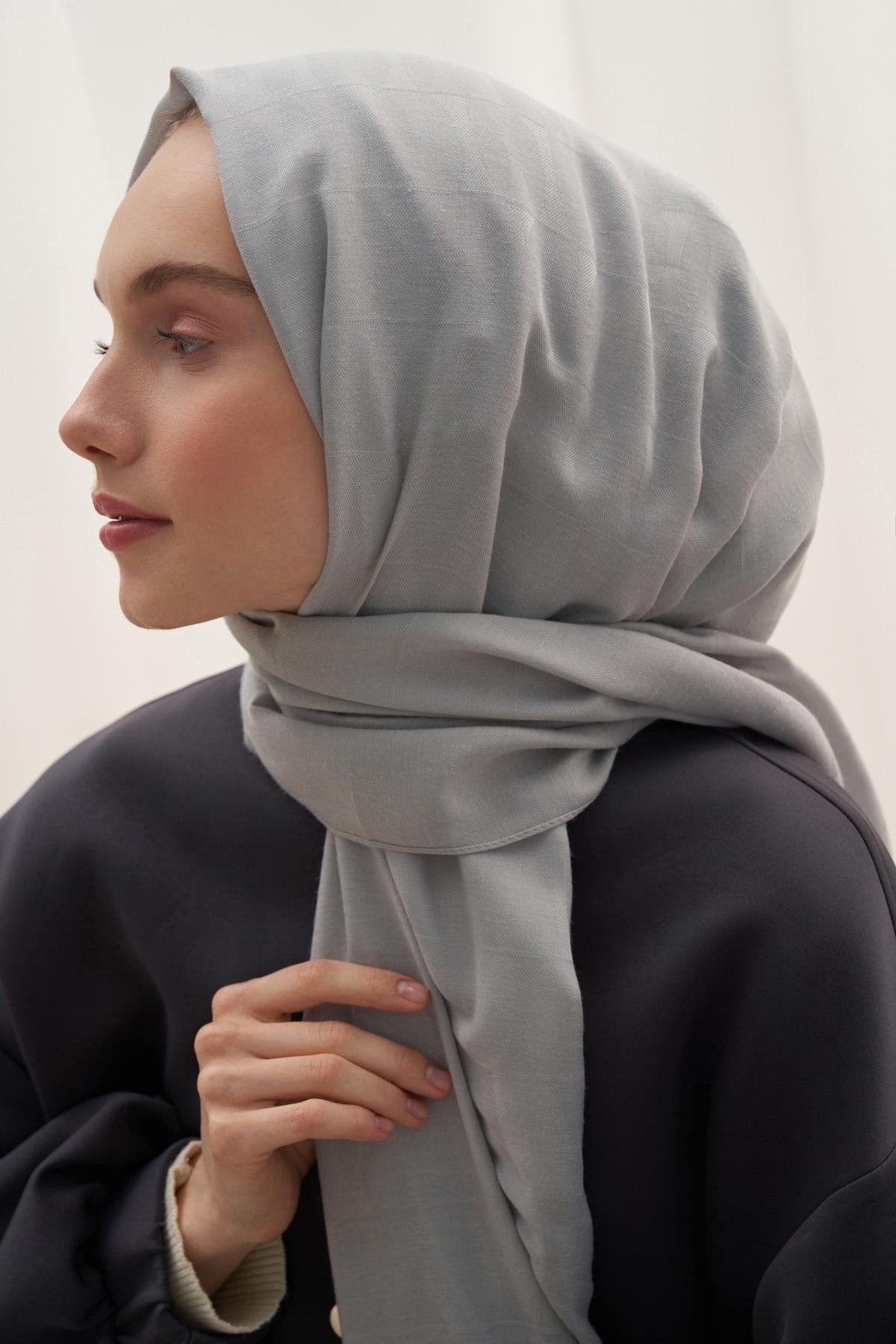Vence-Double Sided Mio Pattern Scarf Silver Gray
