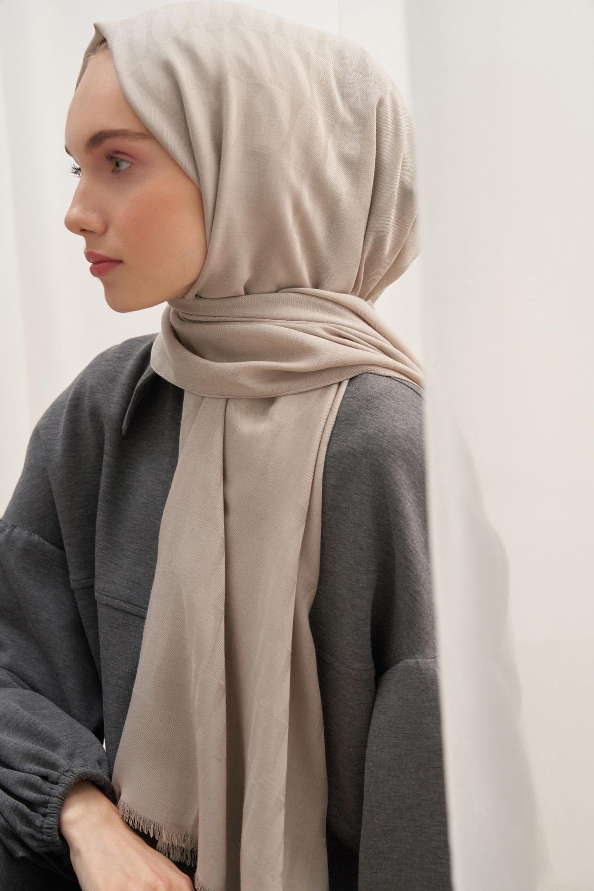 Vence-Double Sided Mio Pattern Scarf Stone