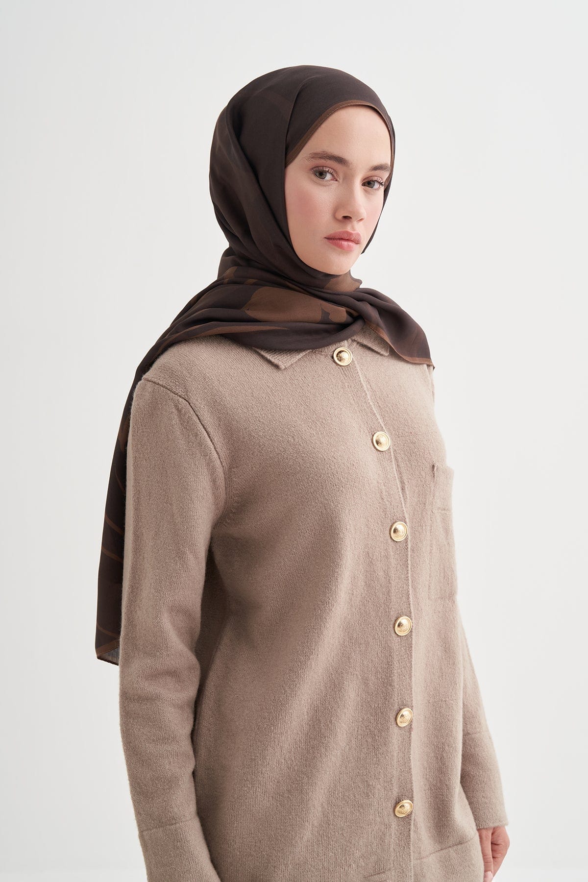 Vera Monogram Viscose Scarf Mocha