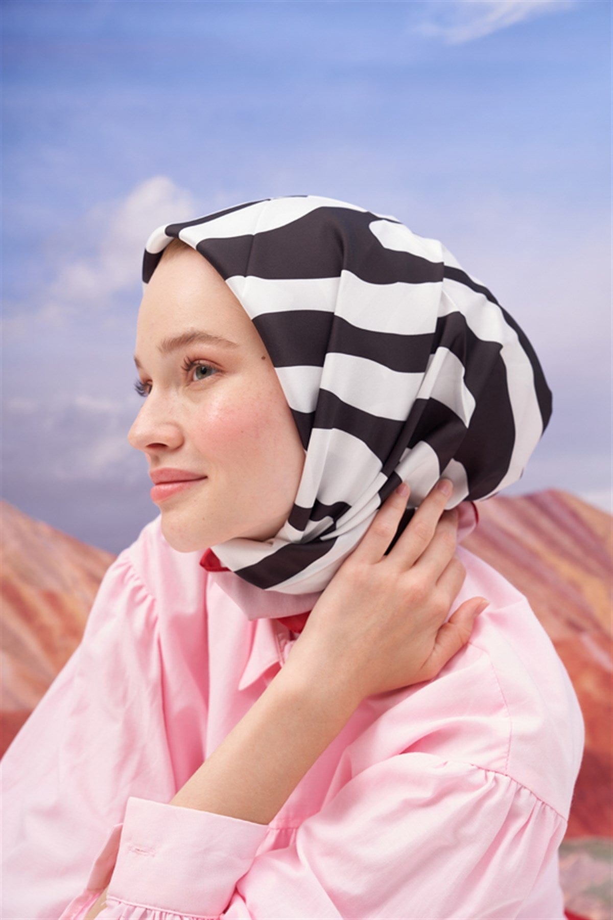 Zebra Pattern Twill Square Scarf